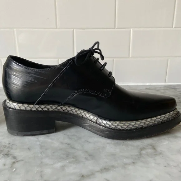 Acne Studios Lark Platform Oxford with Snakeskin Trim | Size 36 - Picture 7 of 12